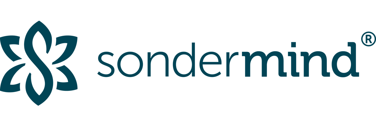 S"onderMind logo with abstract navy icon and text"